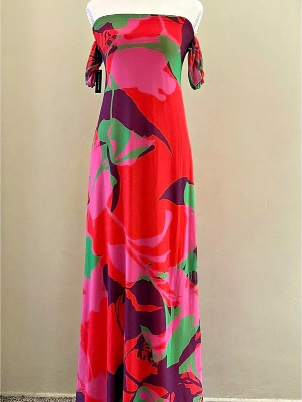 AFRM Barot Maxi Dress in Red & Pink Size Small NWT